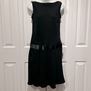 Evan-Picone Black Sleeveless Drop Waist Sheath Dress Size 12‎
